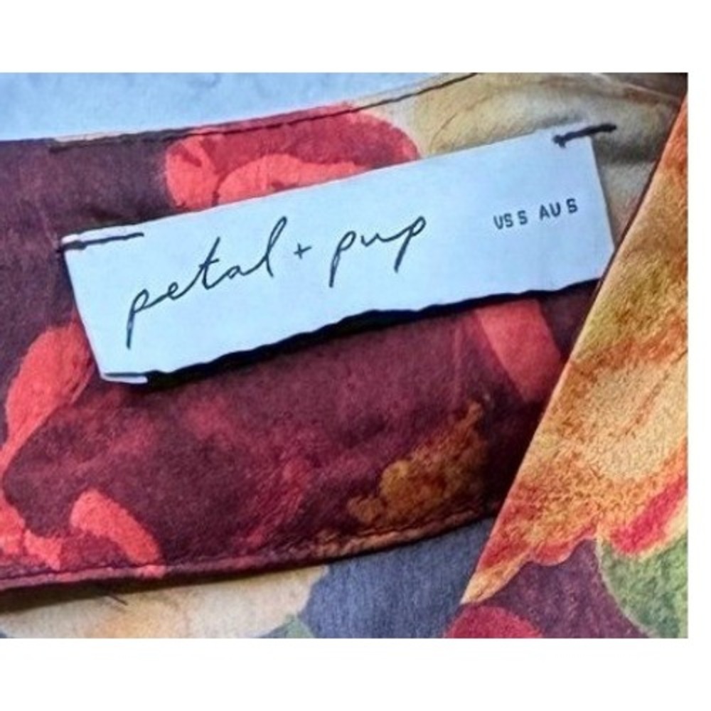 Petal and Pup Zimmer Floral Satin Maxi Dress Sangria Bloom‎ Boho Romantic Chic S - Picture 3 of 8